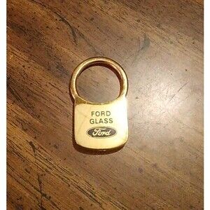 Ford Motor Company Ford Glass Keychain Twist & Pull Loop Vintage